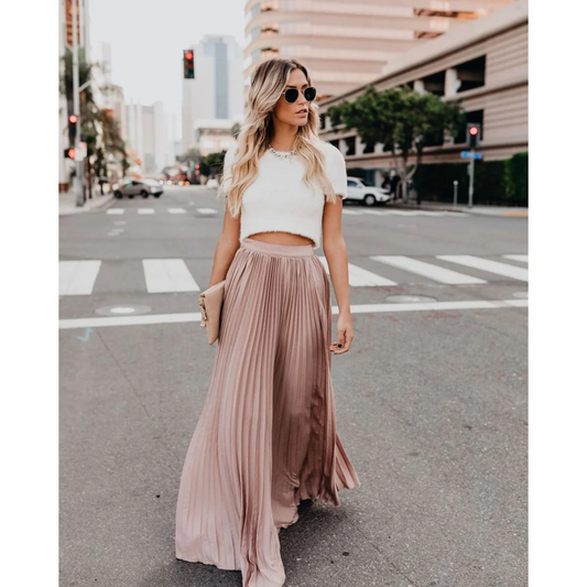 Minerva - Elegant Pleated Maxi Skirt