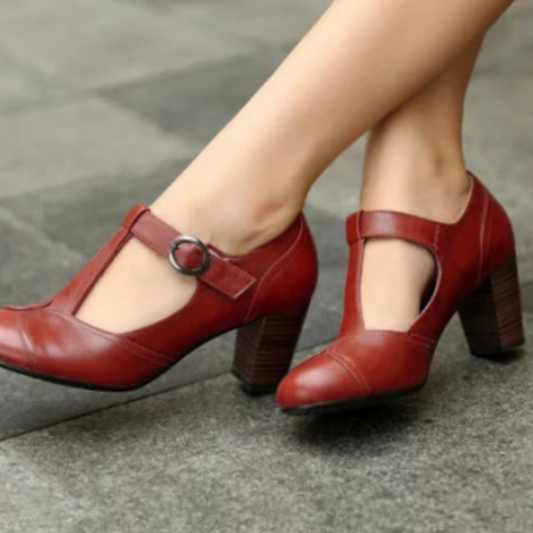 Dawn - Vintage T-Strap Heels