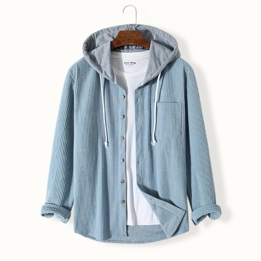 Idris - Men's Casual Button-Up Hoodie