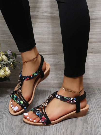 Danae - Women's Floral Braided Sandals