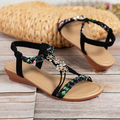 Danae - Women's Floral Braided Sandals