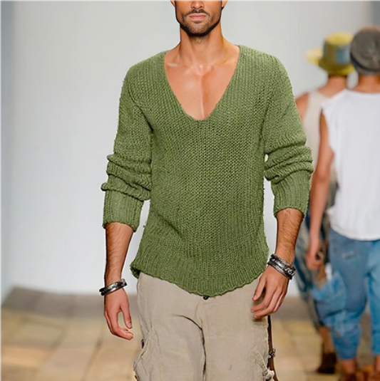 Paul - Deep V-neck Casual Jumper