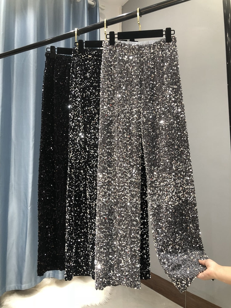 Della - Sparkling Wide-Leg Trousers