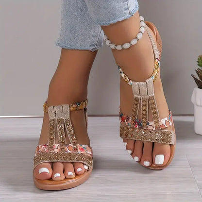 Donella - Boho Chic Flat Sandals